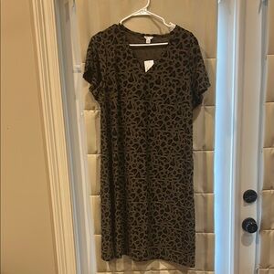 Cato Black V-Neck Sheath Midi Dress